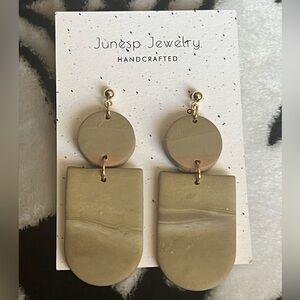 Army Green Clay Earrings